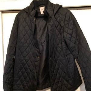 Synthetic down black coat